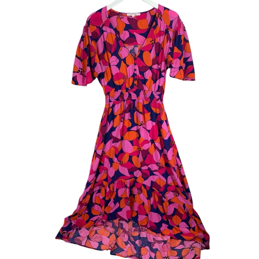 ABEL THE LABEL Vibrant Pink and Orange Women's Dress size small - Picture 5 of 16